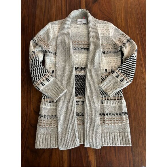 Cupcakes and Cashmere Women's Multicolor Stripes Open Cardigan Sweater Medium - Picture 1 of 7